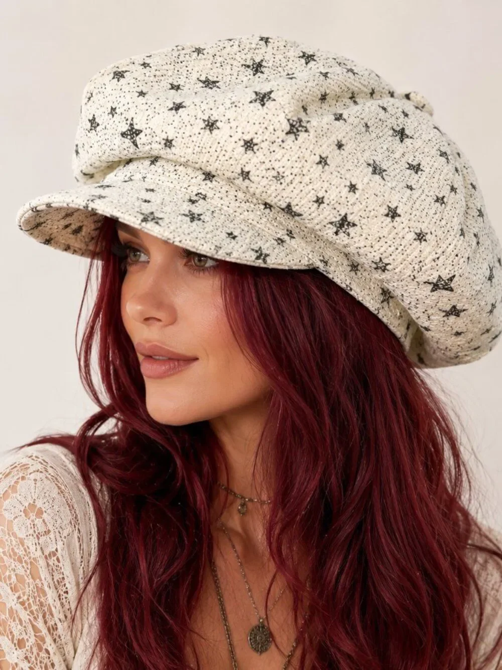 Stars Celestial Stars Corduroy Newsboy Hat OS NWT